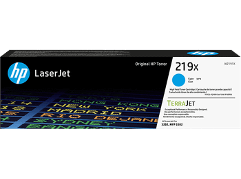 Tóner- HP 219X de alta capacidad Laserjet, Aproximadamente 3200 páginas, Planet Partners, Cian, W2191X