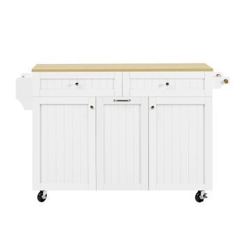Isla De Cocina - Comedor Extensible - Ideal Para Cocina Y Comedor - Blanco