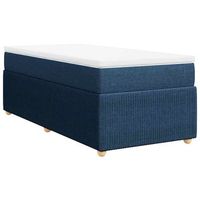 cama individual  cama de adulto  cama box spring con colchon tela azul 100x200 cm