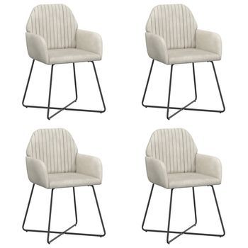 Sillas De Comedor 4 Uds. Terciopelo Crema 55 X 50 X 84 Cm Vidaxl