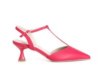 zapato de salon de napa cerrada por delante hot pink