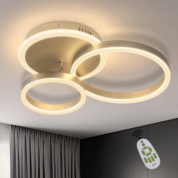 Nettlife Lámpara De Techo Led Regulable Con Diseño De Anillo Y Control Remoto Moderno 46w