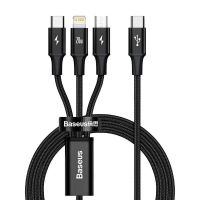 cable baseus rapid 3-in-1 usb a a usb-cmicro usblightning 15 m negro