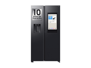Frigorífico americano - Samsung Family Hub Bespoke AI RS90F66BEFEF, Twin Cooling, 178.4 cm, 614 l, Dispensador agua y hielo, Balda botellero, Grafito
