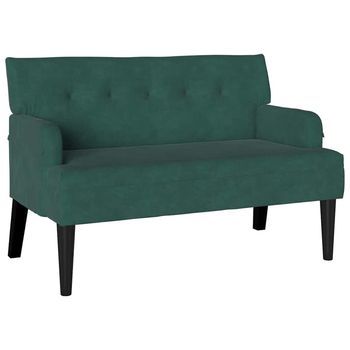 Banco Chesterfield Verde Oscuro 112 X 65,5 X 75 Cm Terciopelo Vidaxl