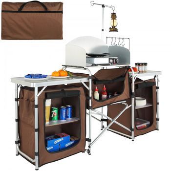Kit De Cocina De Camping Con Mesa Plegable, Estructura De Aluminio Y Paraviento Tekmaquinas
