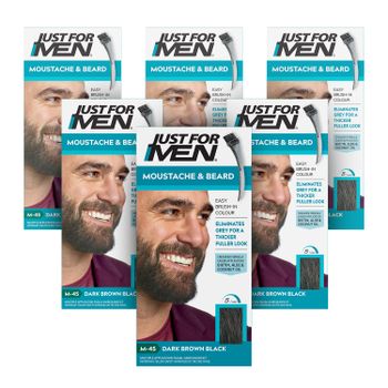 Just For Men Brush-In Dark Brown-Black 6 Pack