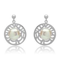 pendientes con perlas plata rodiado