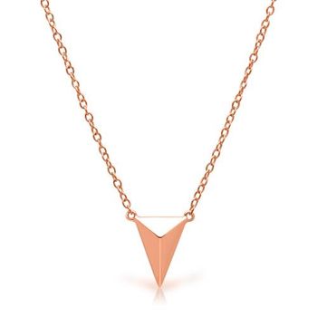 Cadena colgante geométrica plata chapada en oro rosa
