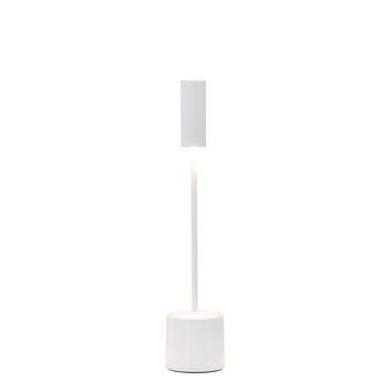 Zafferano - Lámpara De Mesa Led Recargable Carolina Con Pantalla Táctil Regulable - Uso Interior/exterior - 9 Horas De Duración De La Batería - Blanco