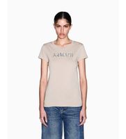 ax armani exchange para mujer xw002106af10356u6223 camiseta slim fit beige xs casual algodon manga corta