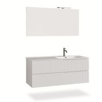mueble de bano banera derecha 4 piezas en mdf blanco mate