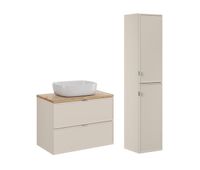 conjunto de muebles con lavabo individual 80cm y columna alba cachemira