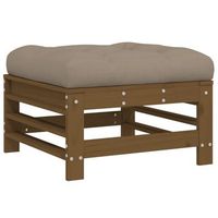 taburete de jardin  otomana de jardin  reposapies de jardin con cojin madera maciza de pino marron miel