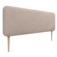 dhome cabecero tapizado liso redondeado tela con patas para pared acusticos cabeceros absorbentes cabezal cama dormitorio beige 160cm