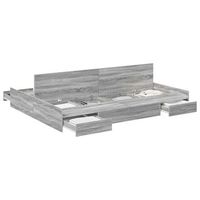 cama matrimonial  cama para adulto  cama con almacenamiento con cabecera gris sonoma 135 x 190 cm