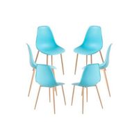 pack 6 sillas mykle de polipropileno 854638 cm - turquesa