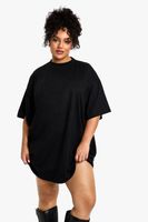 vestido camiseta plus oversize negro