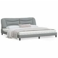 cama matrimonial  cama para adultos  estructura de cama con cabecero de tela gris claro 200x200 cm cfw296576
