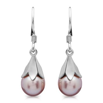 Pendientes de plata 925 con perla de agua dulce