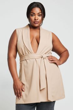 Limited Collection Blazer Nude Sin Mangas, Mujer Curvy Y Tallas Grandes, Limited Collection