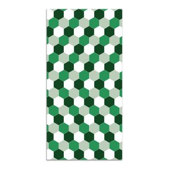Alfombra Vinílica Tono Verde 140x200cm Mosaico Hexágonos