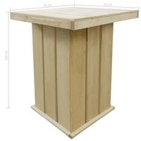mesa de bar  mesa de bistro de madera de pino impregnada 75x75x110 cm