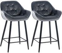 set de 2 taburetes de bar gibson 76 de terciopelo gris oscuro 575x54x935 cm