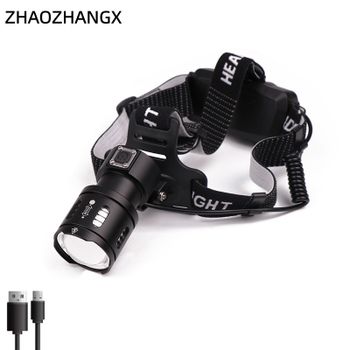 Linterna LED con Zoom de Alta Potencia con Alimentación USB ZHAOZHANGX, Linterna Frontal Telescópica Portátil para Pesca al Aire Libre