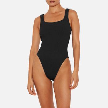 Hunza G Square Neck Seersucker Swimsuit