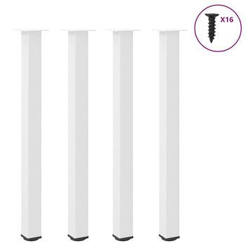 Patas Para Mesa De Centro 4 Uds | Patas De Muebles Acero Blanco 110-112 Cm Cfw678201