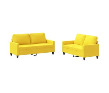 Vidaxl juego de sofás con cojines 2 piezas tela amarillo claro