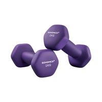 mancuernas hexagonales con superficie de vinilo para fitness ejercicio violeta ceniza  2 x 1kg
