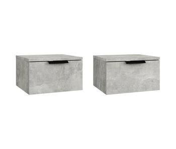Vidaxl mesita de noche de pared 2 uds color gris hormigón 34x30x20 cm