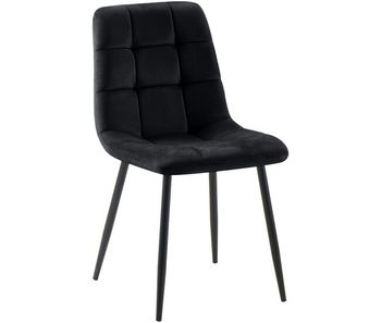 Silla de comedor tilde terciopelo negro 55x45x84 cm
