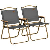 outsunny silla plegable camping set de 2 sillas en tela oxford para camping jardin playa 54x59x78 cm gris oscuro   aosom espana