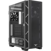 caja pc preyon nest meshy atx mid tower vidrio templado negro con ventana