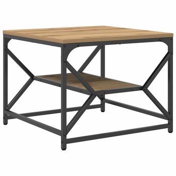 Mesa De Centro 51x50x40 Cm Acero - Marrón