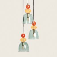 lampara colgante metal y cristal tri baudelaire