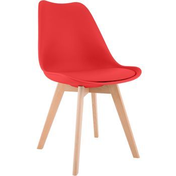 Silla De Comedor Linares Elegante Y Cómoda Para Tu Hogar Plástico Rojo 50x49x83 Cm Clp