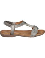 sandalias planas para mujer amarpies abz23572 color plata 38