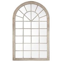 espejo de pared de metal beige 76 x 130 cm ventana arqueada vintage decoracion trevol