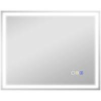 homcom espejo de bano antivaho con luz led regulable altavoz bluetooth botones tactiles 80x100 cm   aosom espana