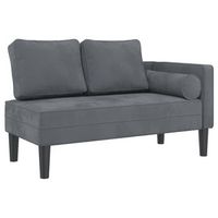 sofa divan con cojines terciopelo gris oscuro vidaxl