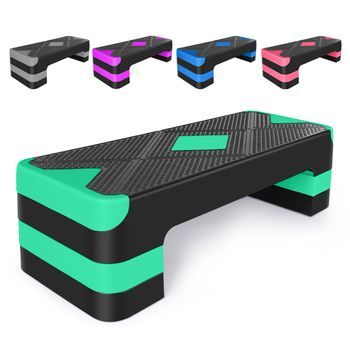 Step De Aeróbic - Plataforma De Entrenamiento - Polietileno - Verde (68.5x28x10cm)