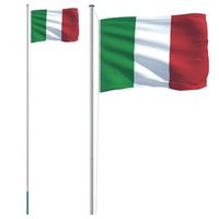 mastil y bandera de italia aluminio 608 m vidaxl