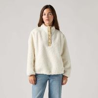 levis polar iris pullover sherpa fleece egret sherpa para mujer