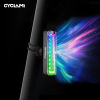luz trasera inteligente para bicicleta cyclami con frenado inteligente 12 modos luz de advertencia colorida luz trasera de seguridad nocturna para el asiento de la bicicleta