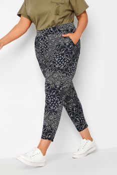 Yours Pantalones Harem Capri Estampado Patchwork, Mujer Curvy Y Tallas Grandes, Yours