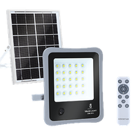 aigostar - foco proyector led solar con mando a distancia 30w 6500w luz blanca resistente al agua ip65 perfectos para exterior jardin patios caminos o garajes